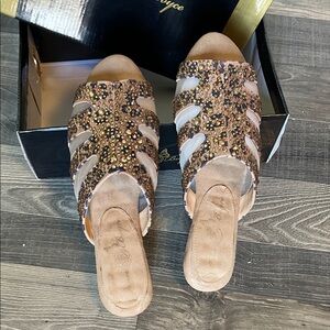 Joan Boyce Multi-Tone Beaded Mules
